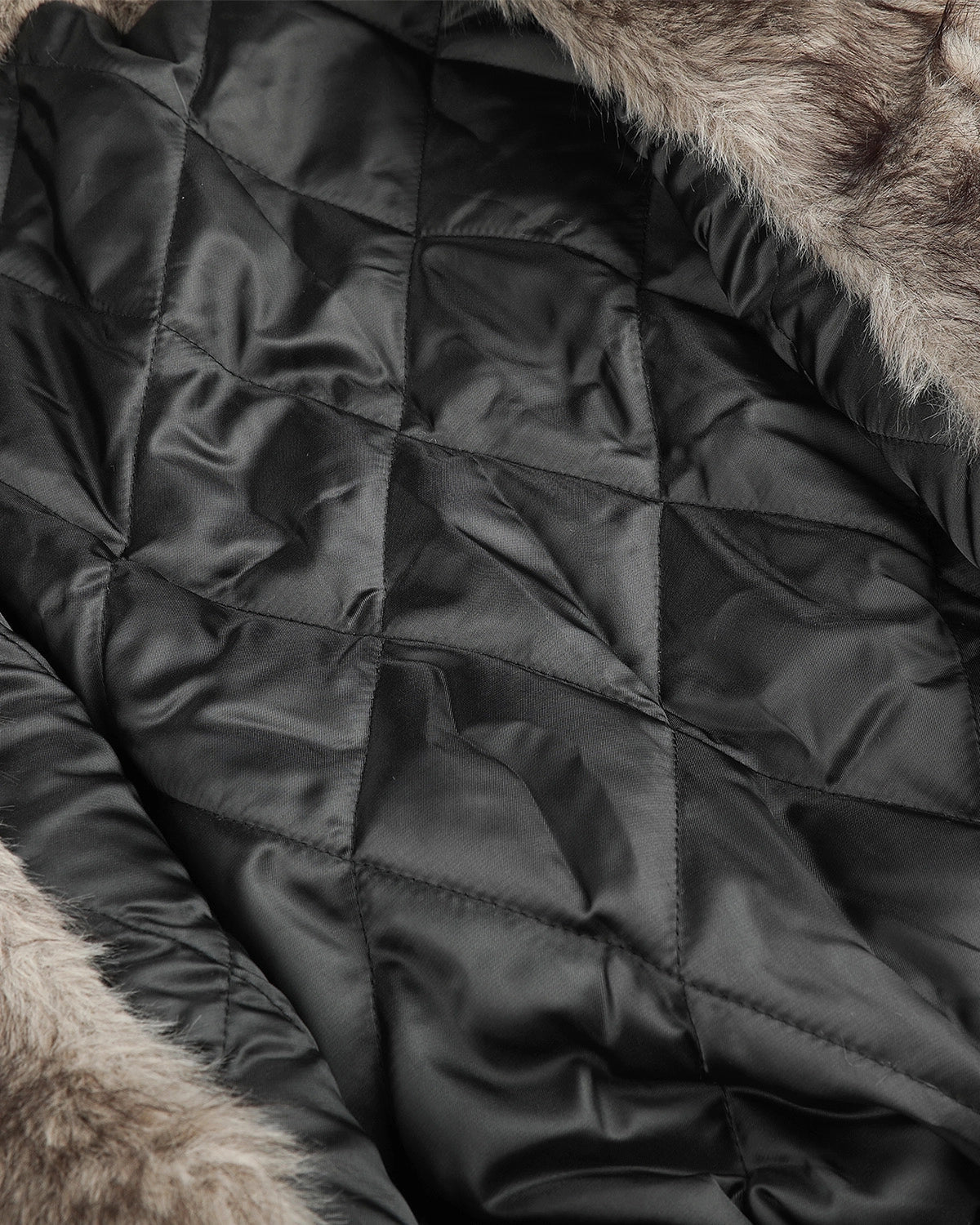 Omygoods Faux Fur Hooded Bomber Jacket