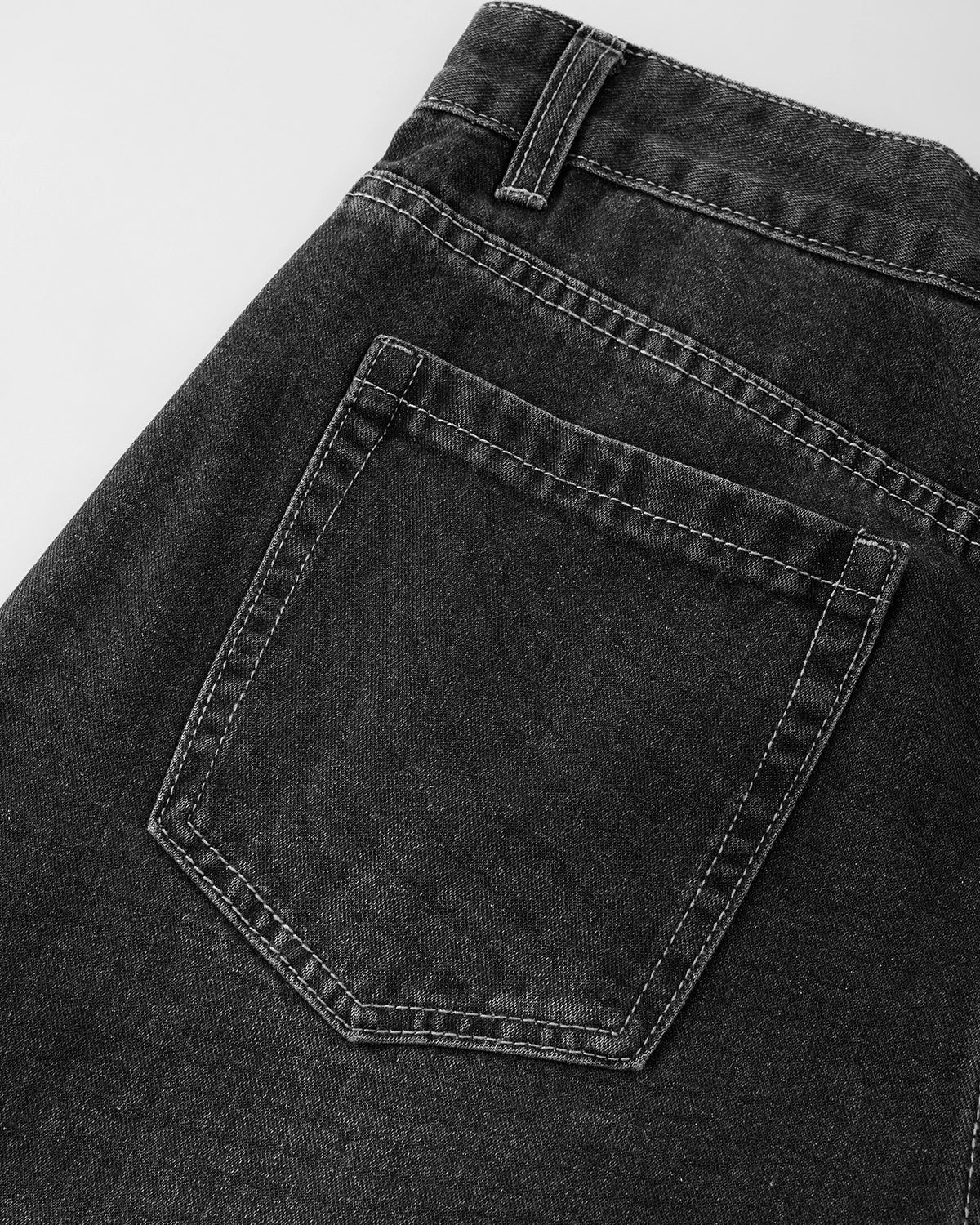 Omygoods Front Striped Rhinestone Barrel Jeans