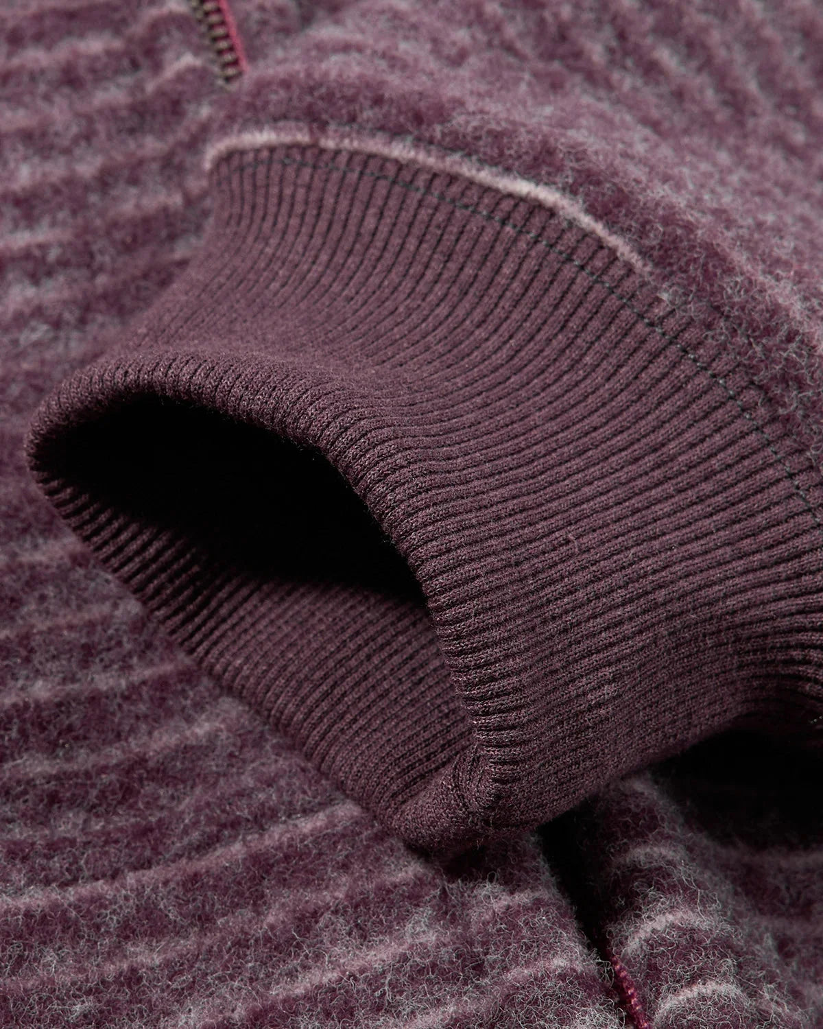 Omygoods Fuzzy Stripe Boxy Zip Up Hoodie