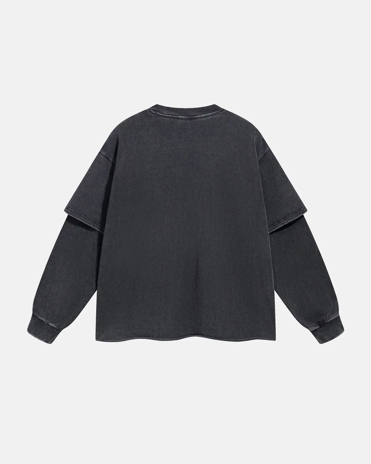 Omygoods Graphic Distressed Acid Wash Layered T-Shirt