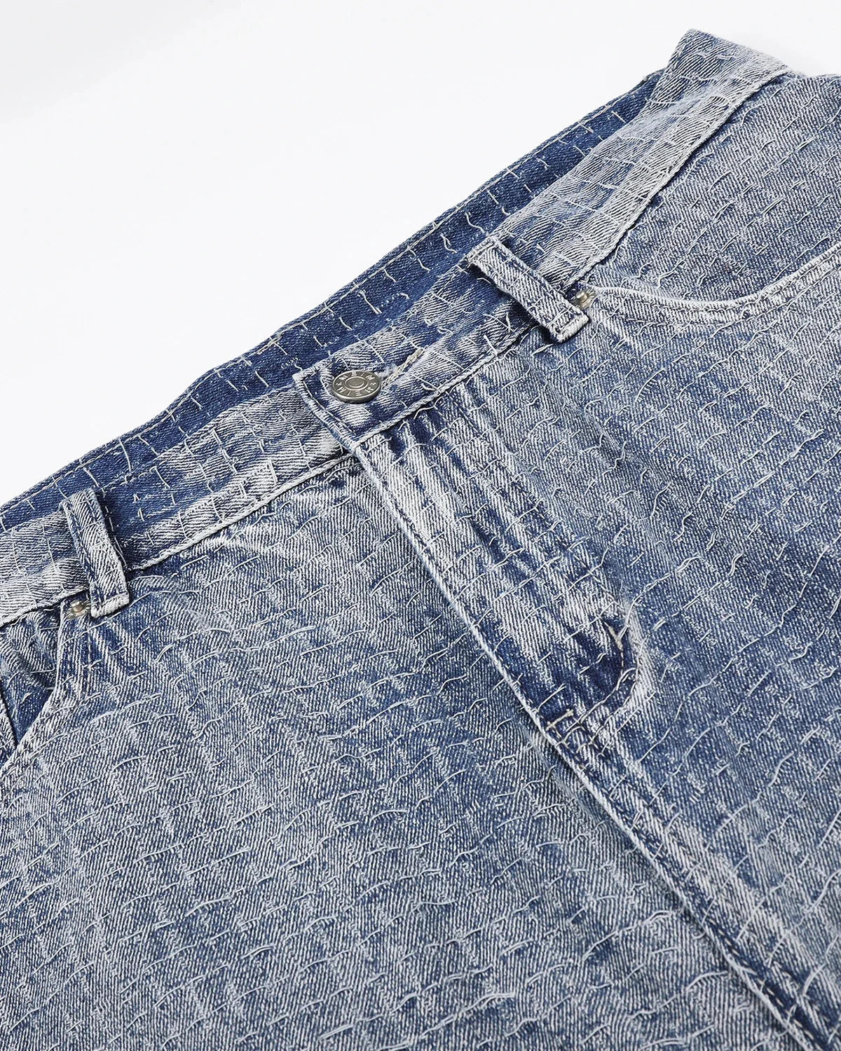 Omygoods Grid Texture Baggy Jorts
