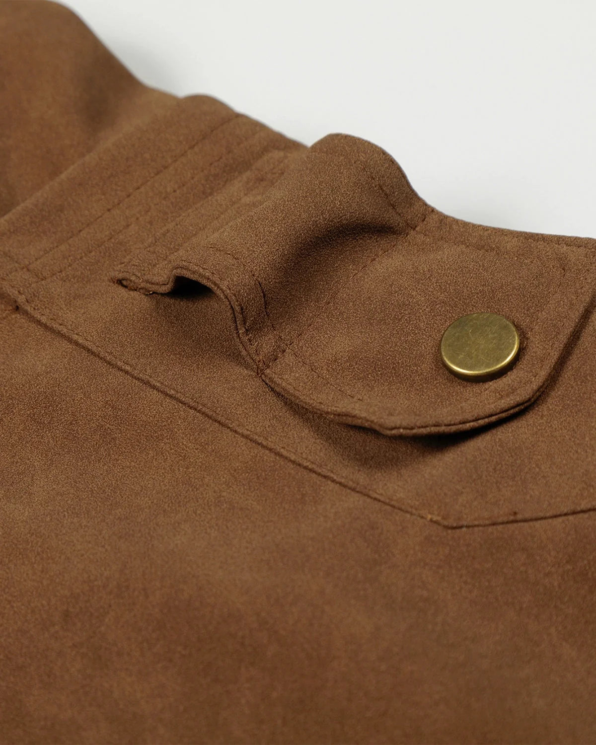 Omygoods Horse Embroidery Suede Clasp Padded Jacket
