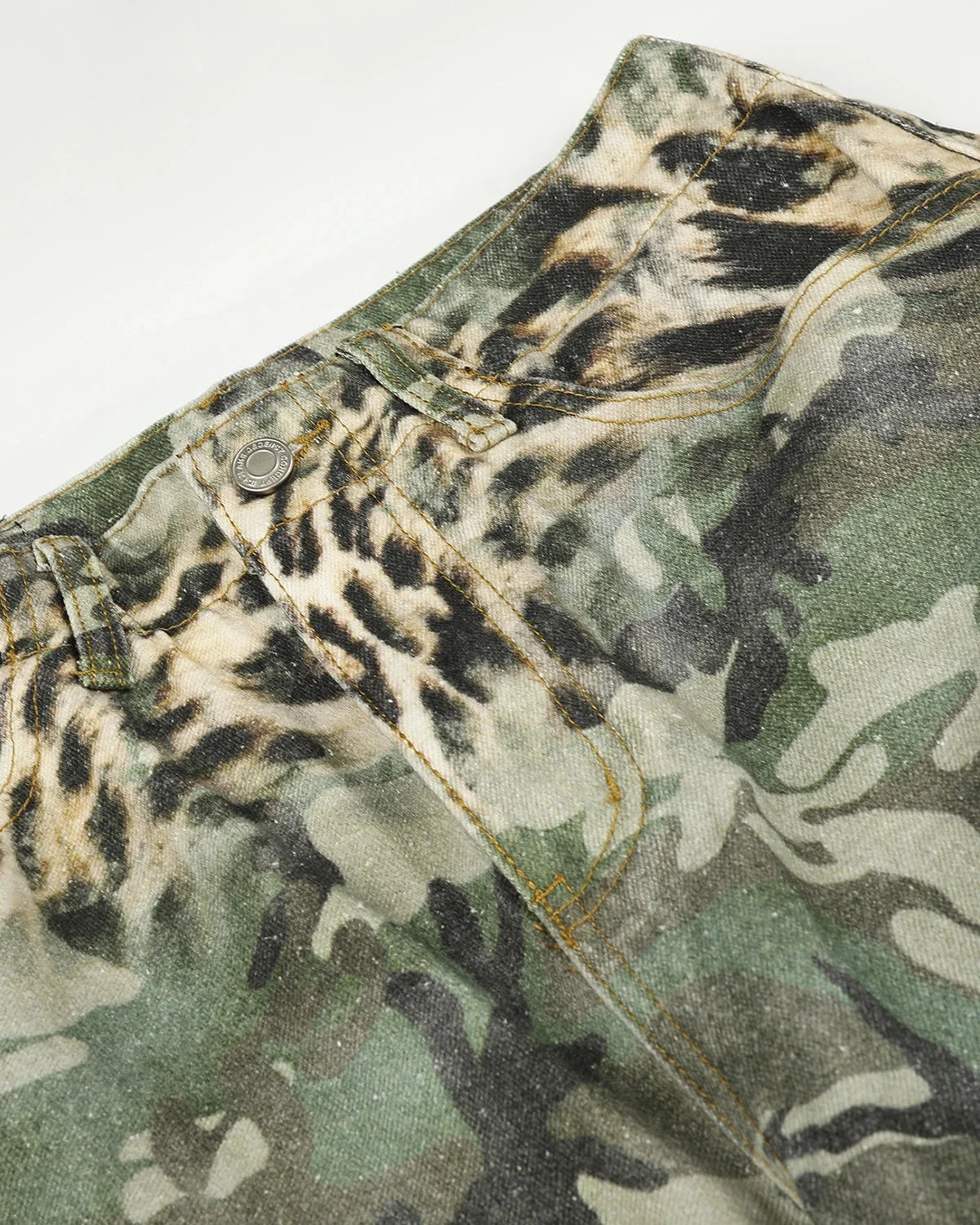 Omygoods Leopard Camo Cargo Longline Shorts