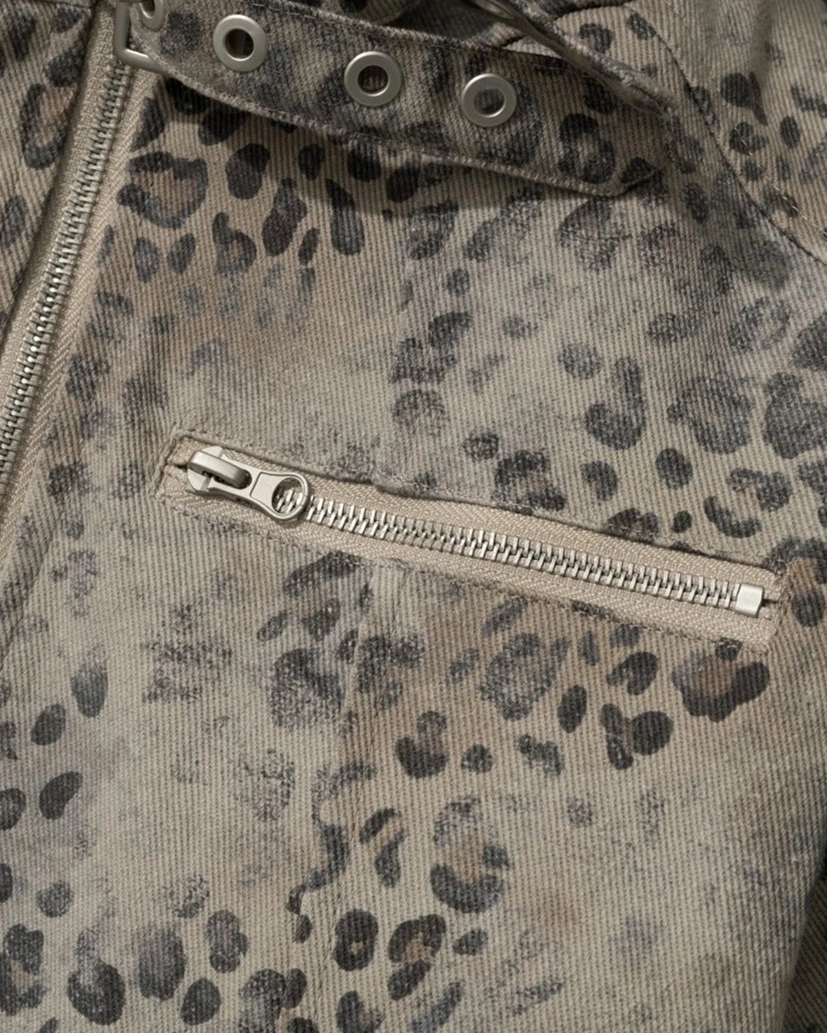 Omygoods Leopard Faux Fur Collar Jacket