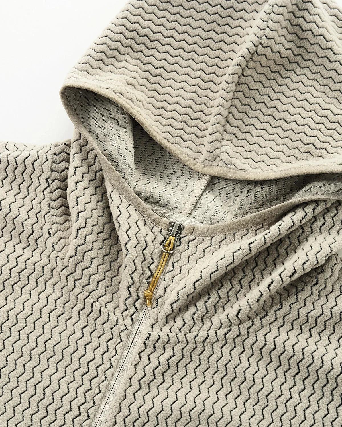 Omygoods Lightweight Wave Fleece Zip Up Jacket
