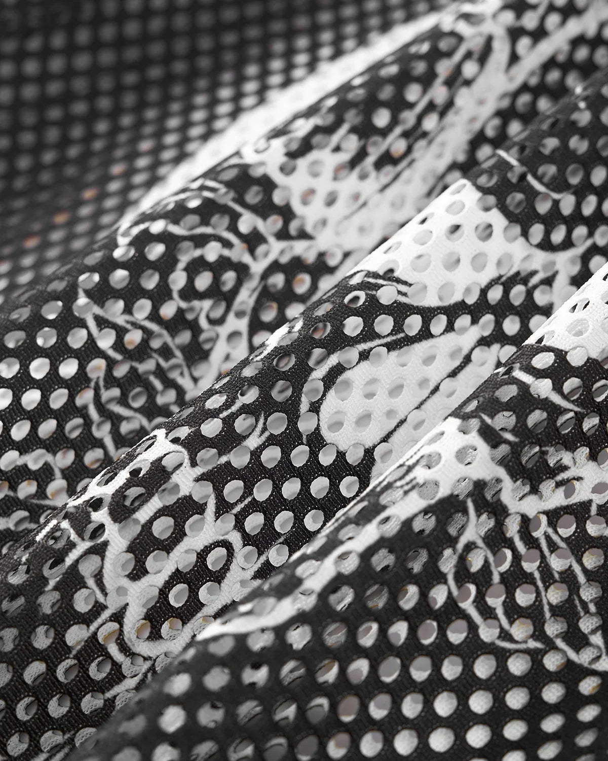 Omygoods Mesh Skeleton Print Long Sleeve Tee