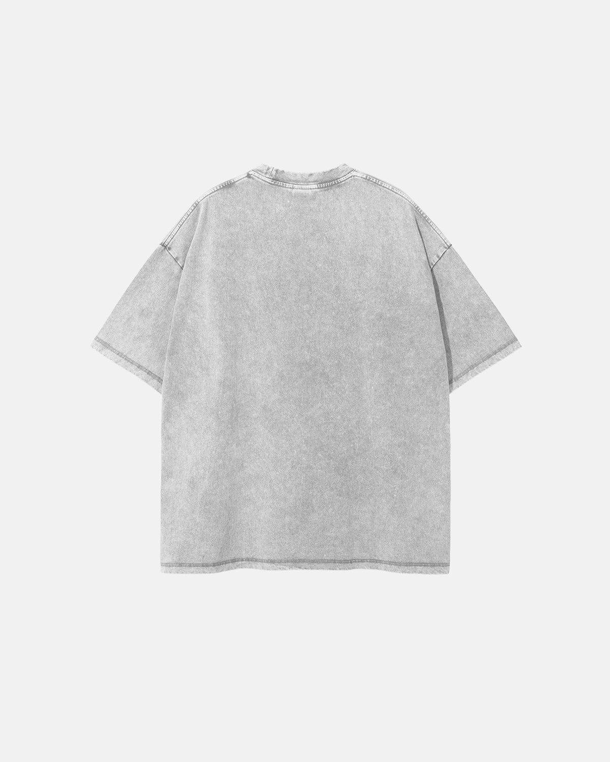 Omygoods Mock Neck Wax Washed T-Shirt
