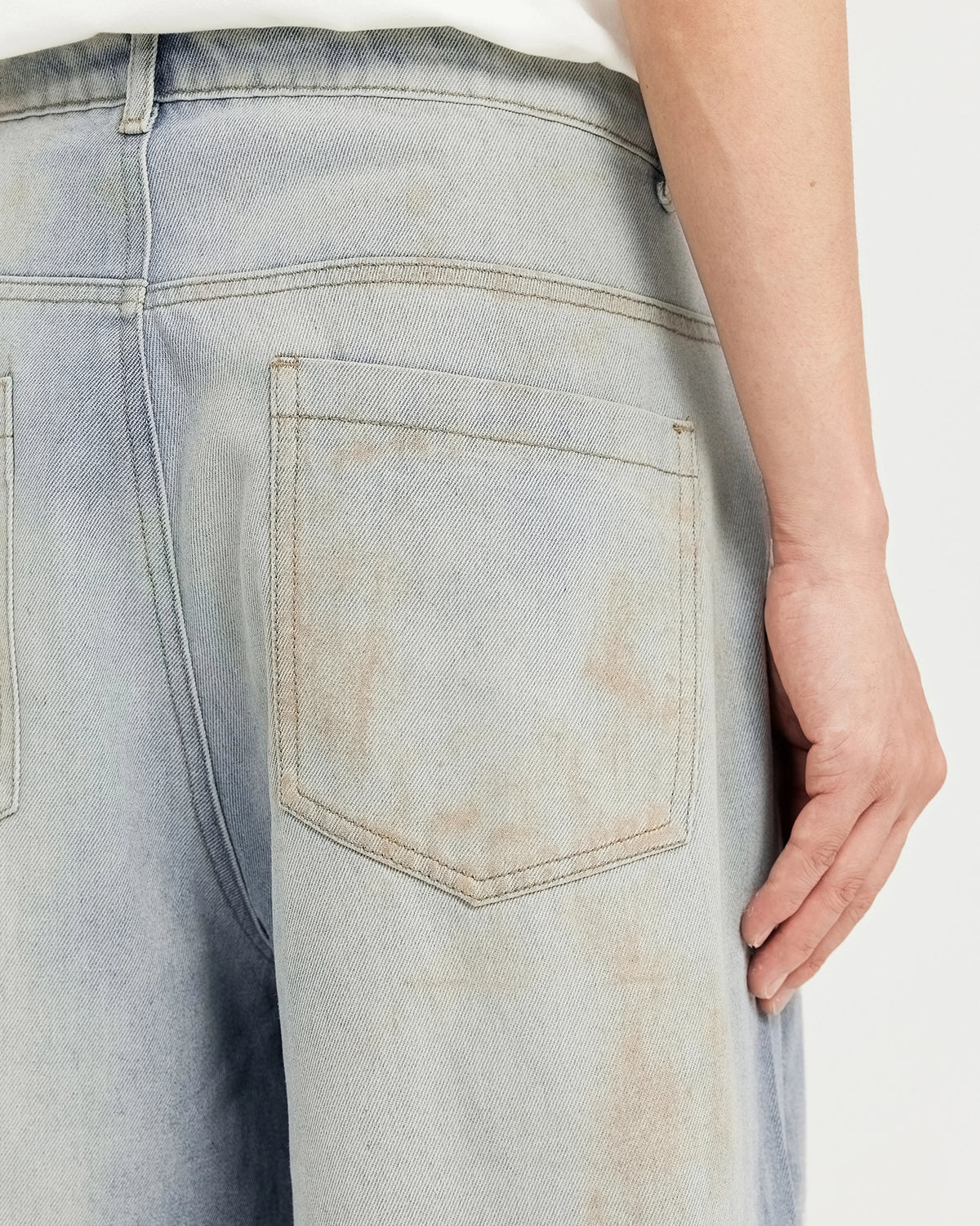 Omygoods Mud Washed Baggy Jeans