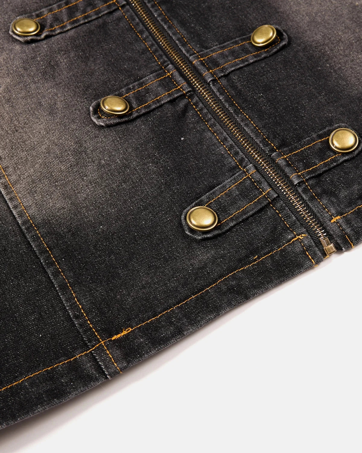 Omygoods Napoleon-Inspired Washed Denim Jacket