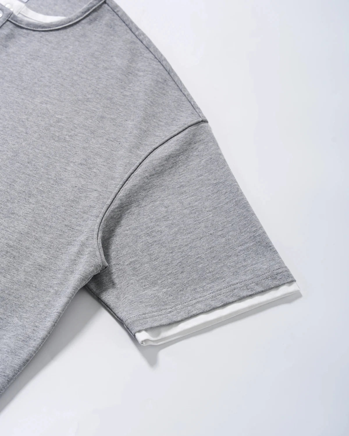 Omygoods Old Money Layered Henley T-Shirt