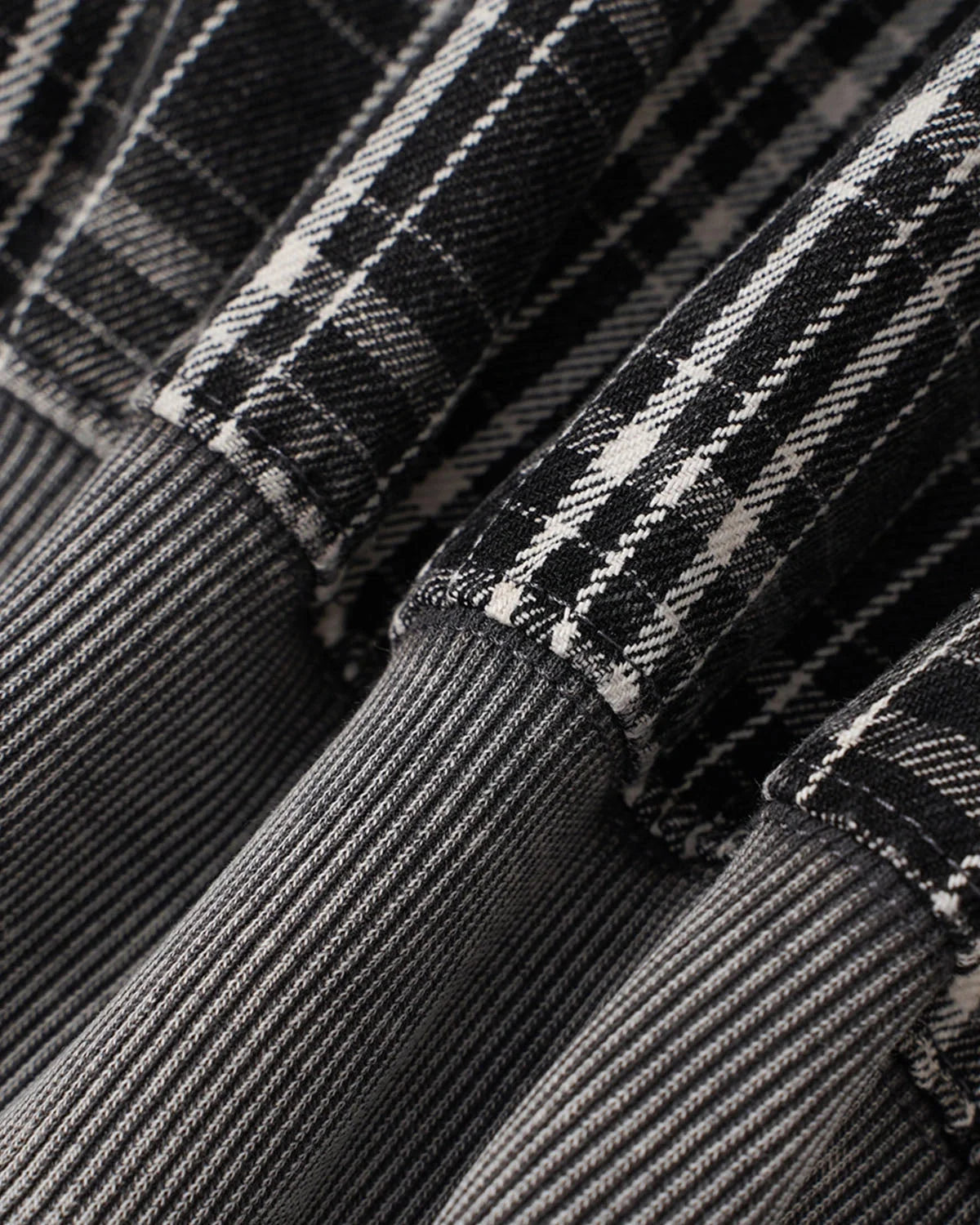 Omygoods Plaid Patchwork Boxy Zip Up Hoodie