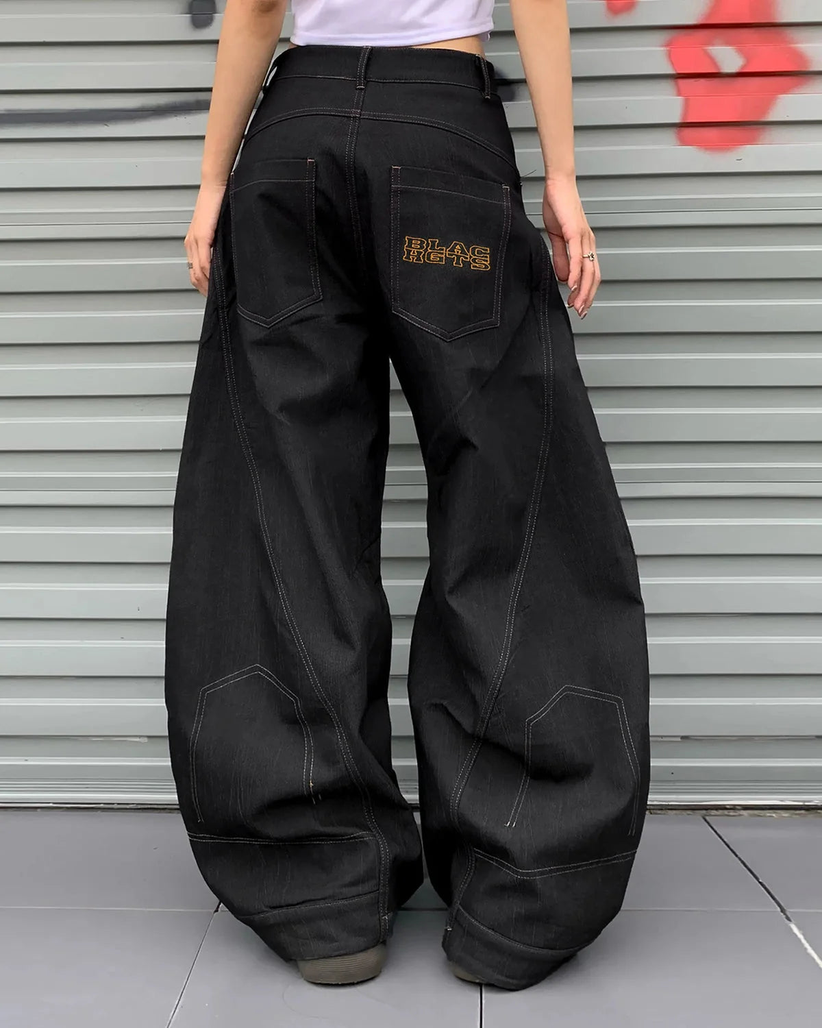 Omygoods Raw Color Super Baggy Jeans