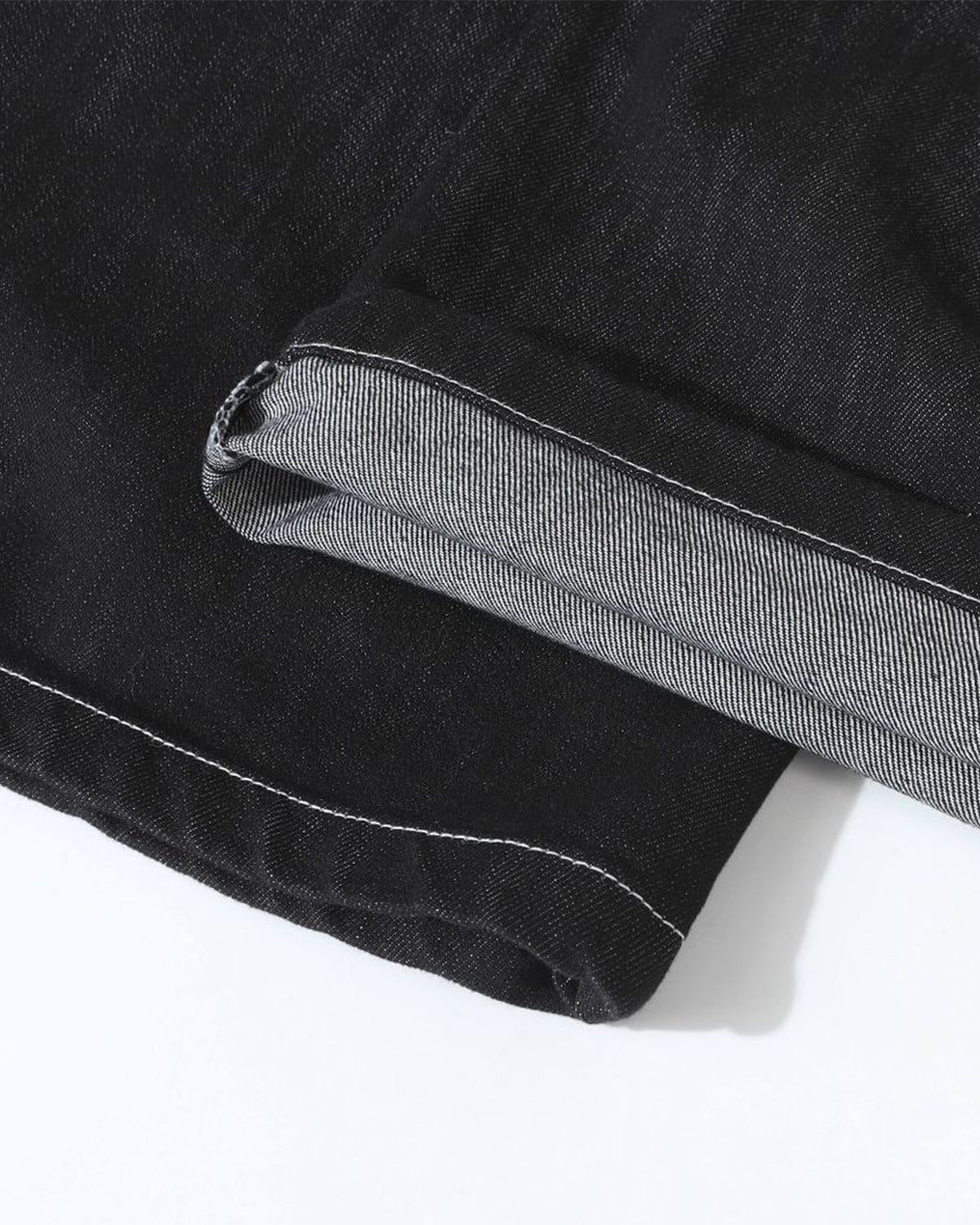 Omygoods Raw Metal Clasp Baggy Jeans