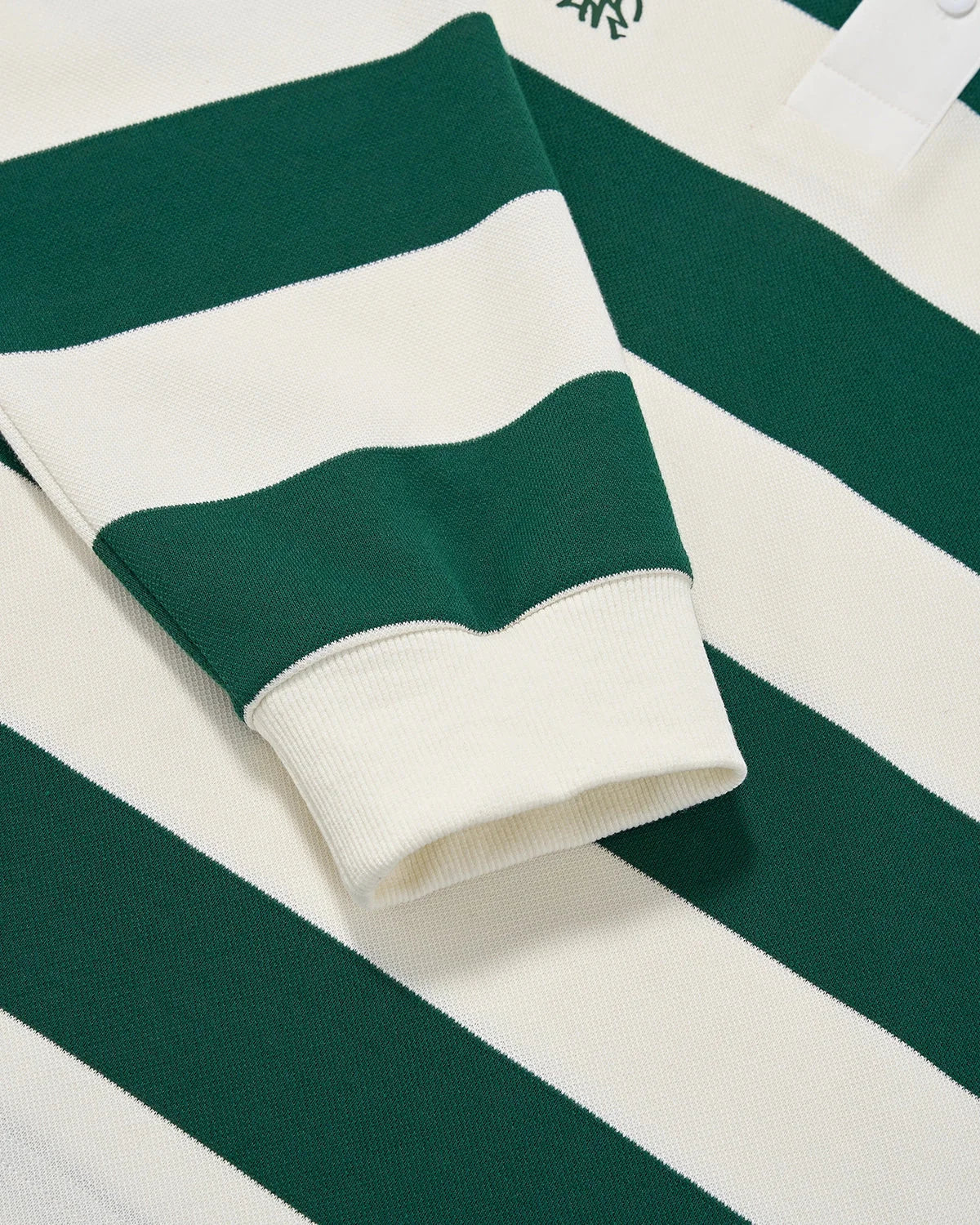 Omygoods Green Rugby Polo Shirt