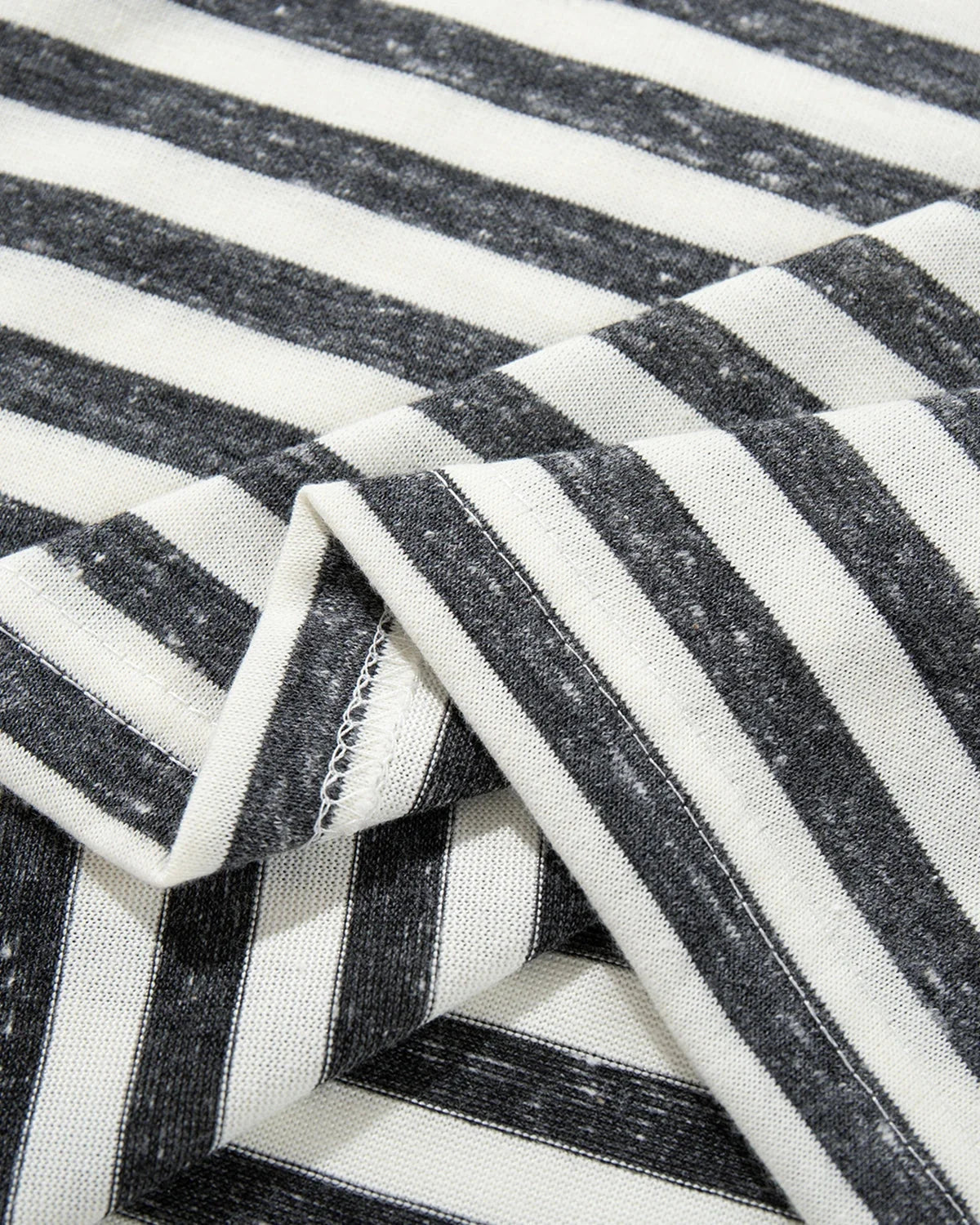 Omygoods Striped Henley Relaxed T-Shirt