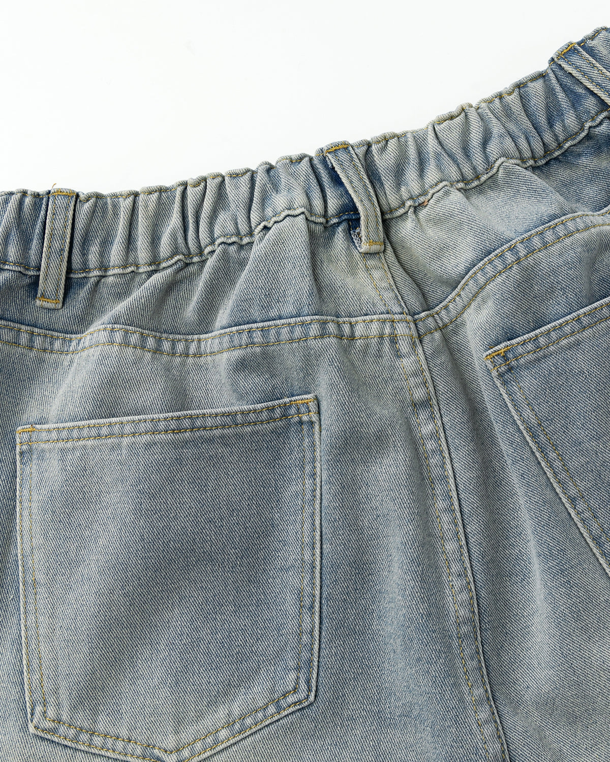 Omygoods Structured Washed Denim Shorts