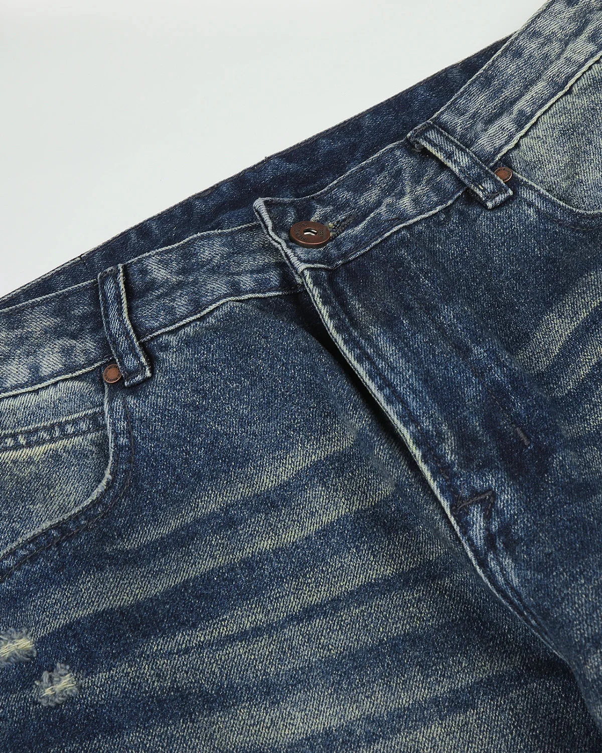 Omygoods Stud Distressed Bootcut Jeans