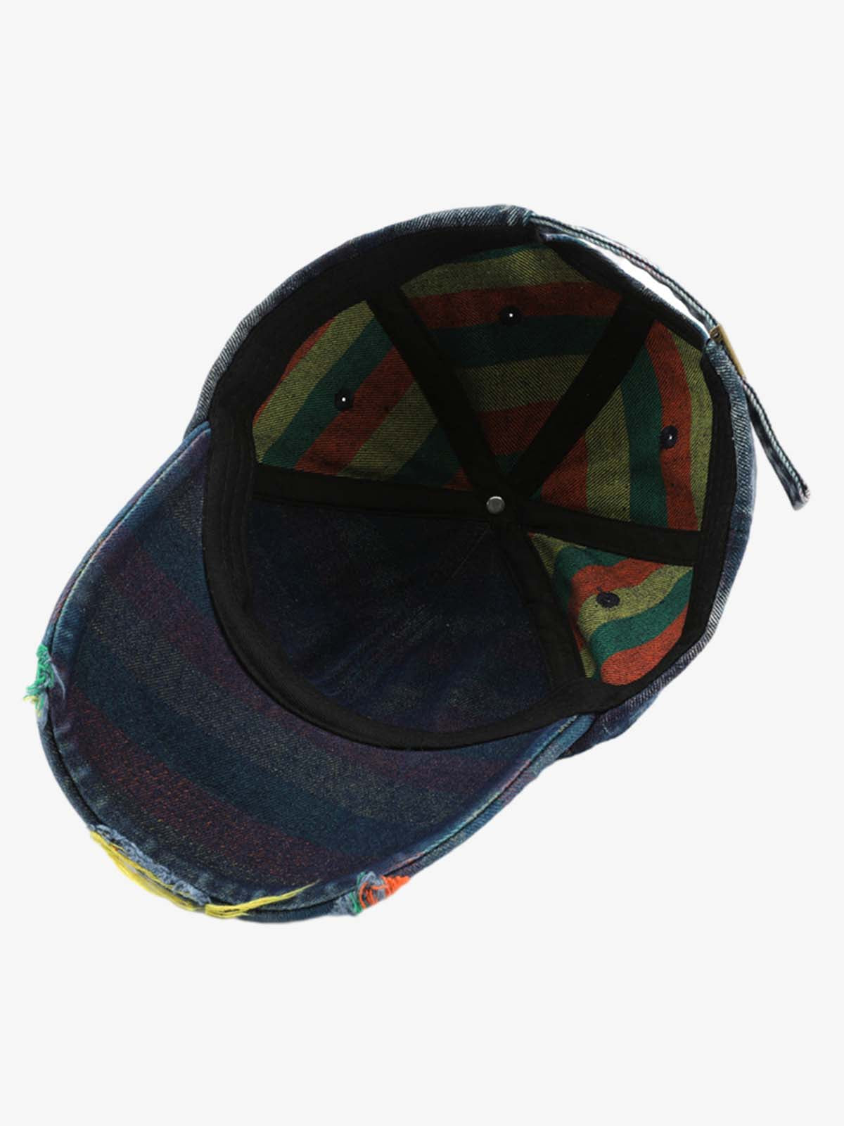 Omygoods Vintage Washed Distressed Denim Baseball Cap