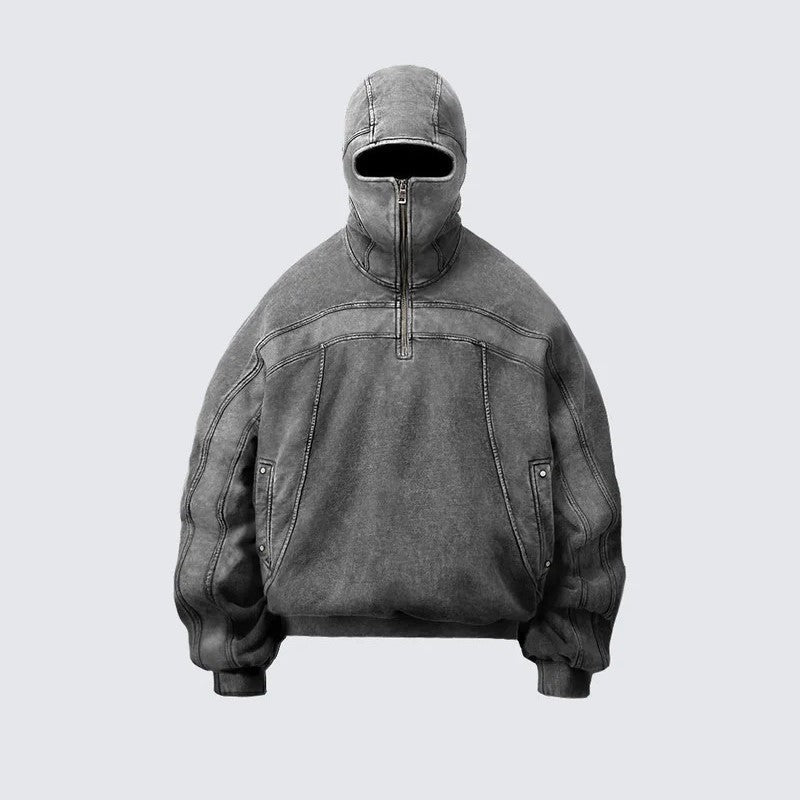 Vintage Washed Pullover | Spliced Streetwear Essential Hoodie - OMYGOODS