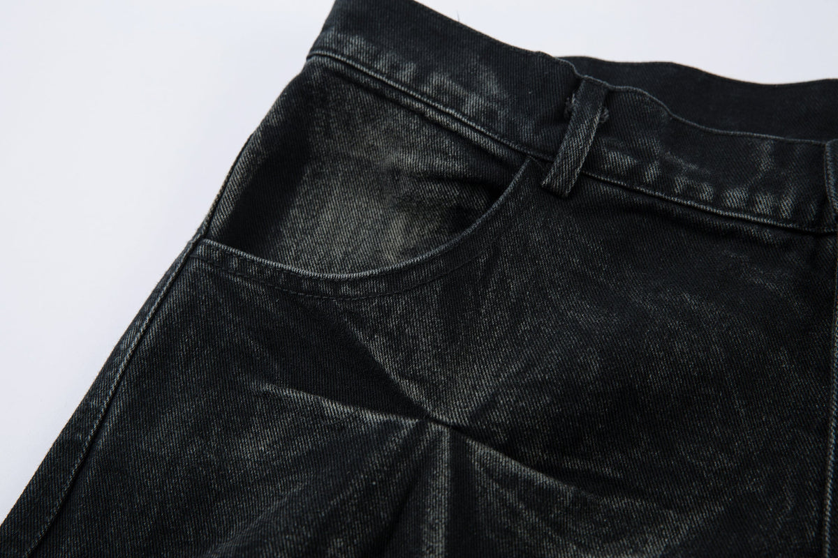 Washed Distressed Pleated | Baggy Jeans - OMYGOODS