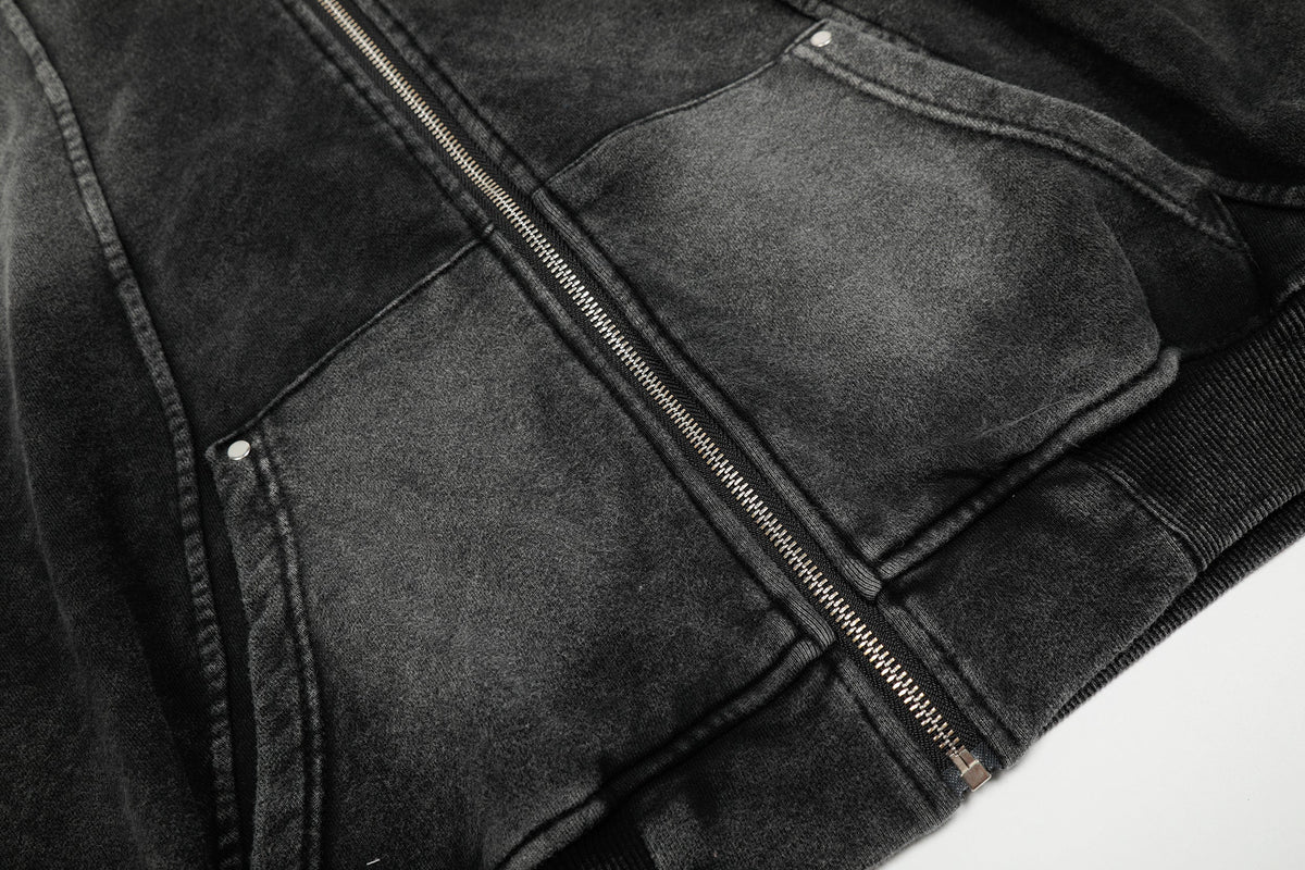 Washed | Oversized Zip Up Hoodie - OMYGOODS