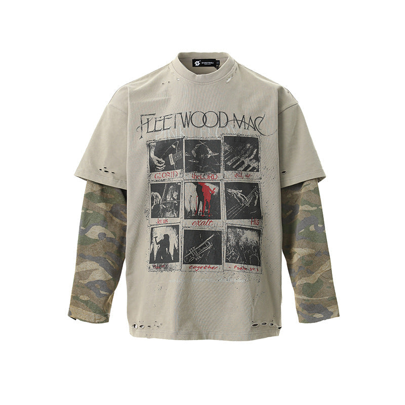 Distressed Camouflage | Two-Piece Graphic T-Shirt