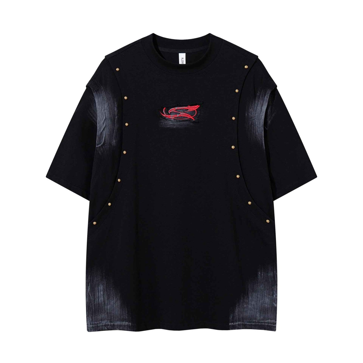 Make vintage rivets with gradient short sleeves