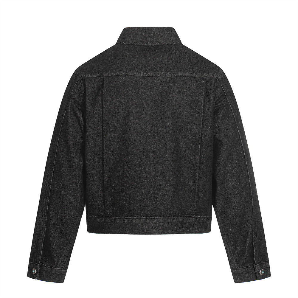 Pleated Denim | Metal Button Jacket