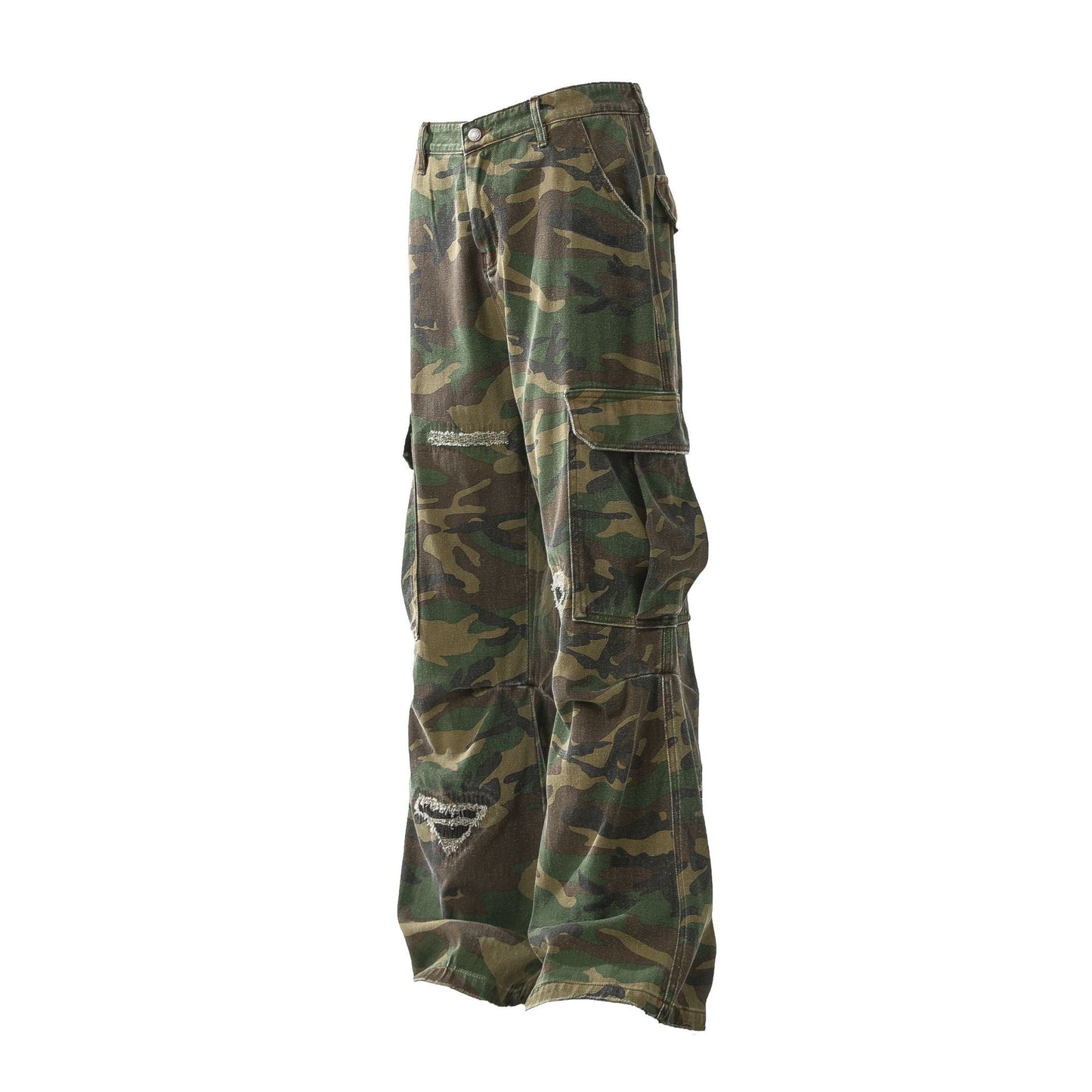 Ripped Camouflage Flared | Cargo Pants
