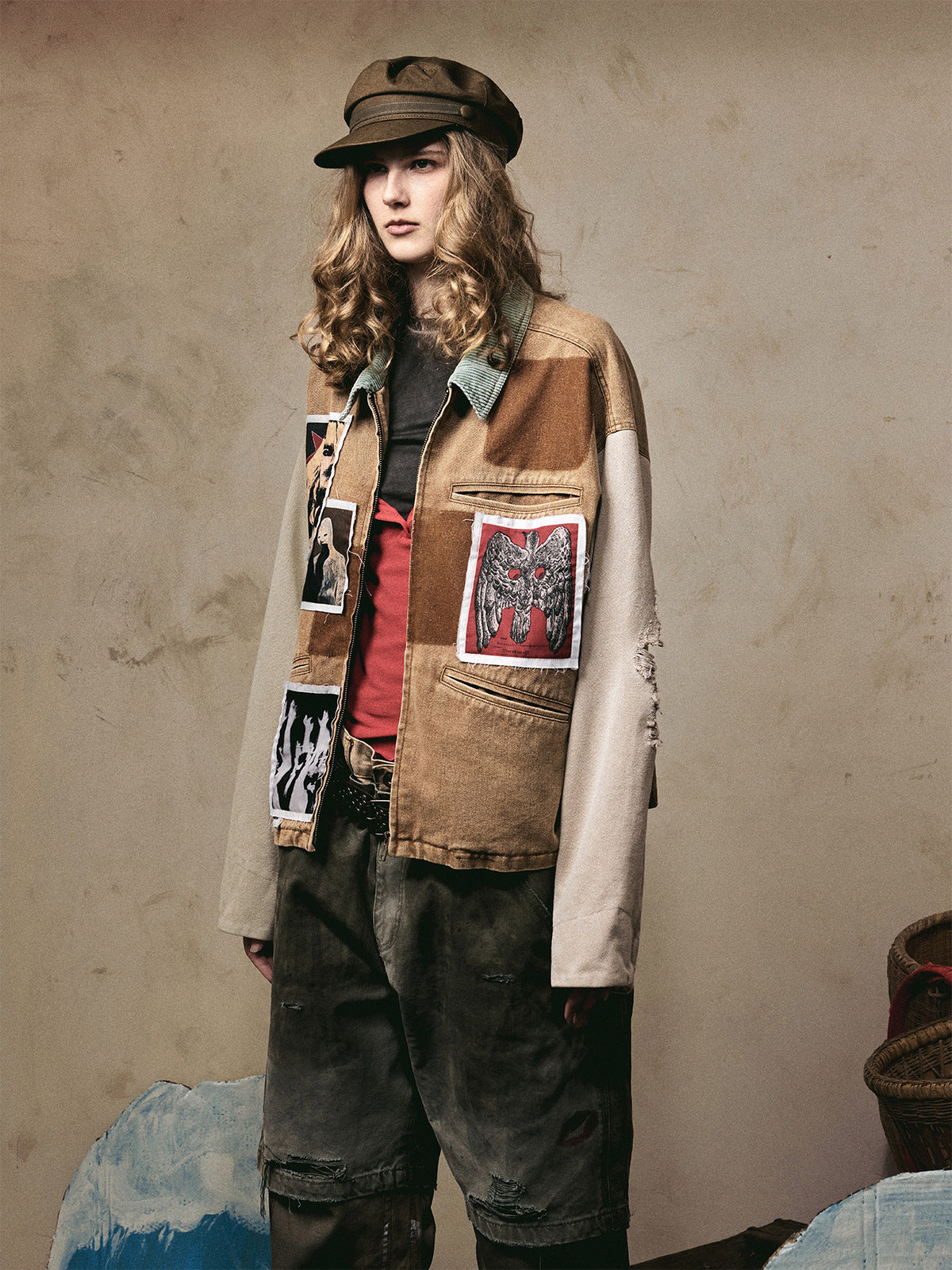 Punk Retro Collage Print | Distressed Heavy Jacket