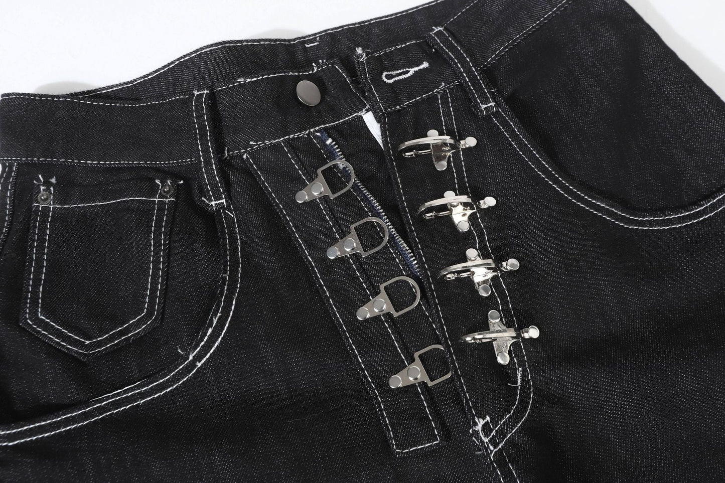 Metal Button Raw | Baggy Barrel Jeans