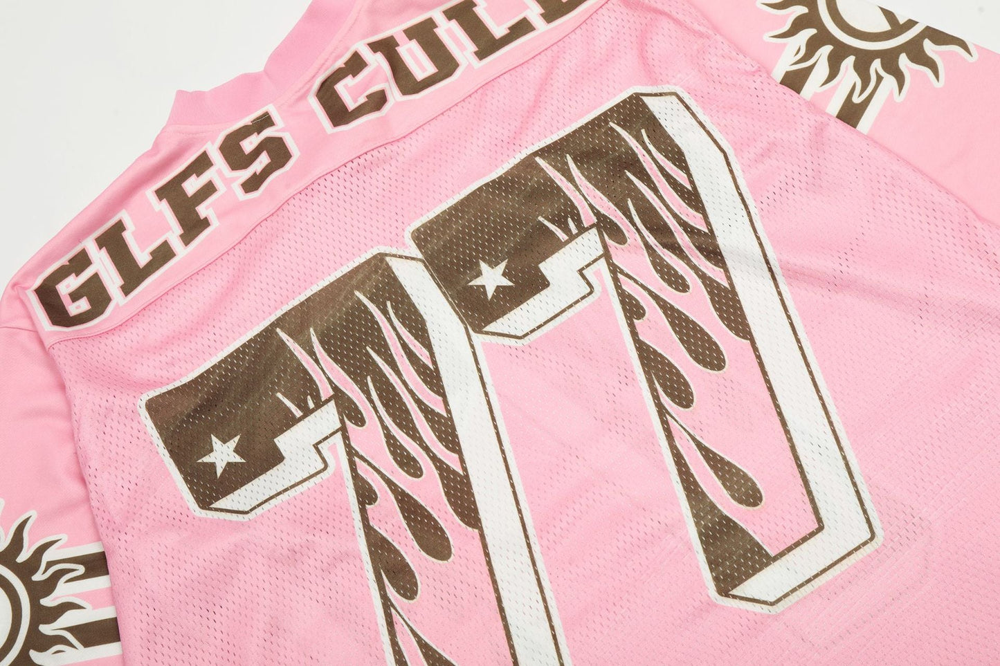 Retro Graphic Flame Number Print | Long-Sleeve Jersey T-Shirt