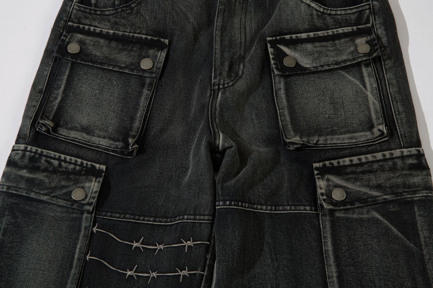 Barbed Wire Print | Baggy Jeans