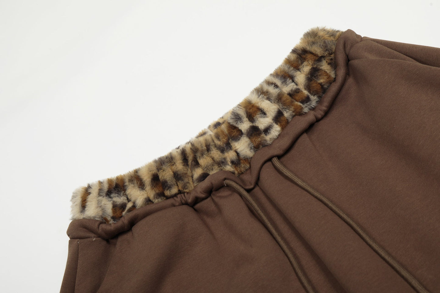 Faux-fur Leopard| Embroidery Barrel Pants