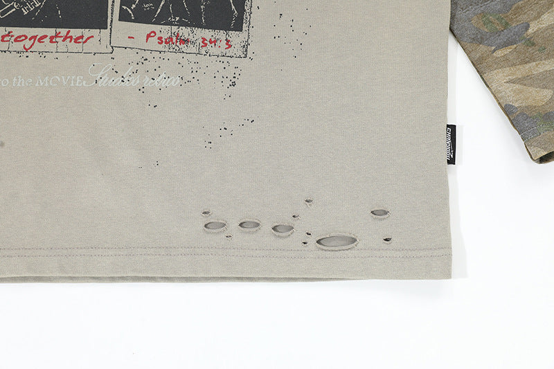 Distressed Camouflage | Two-Piece Graphic T-Shirt