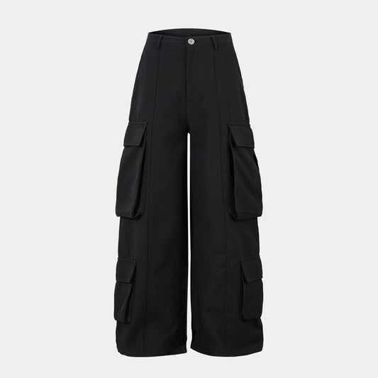Unisex Multi-Pocket Wide Cargo Pants