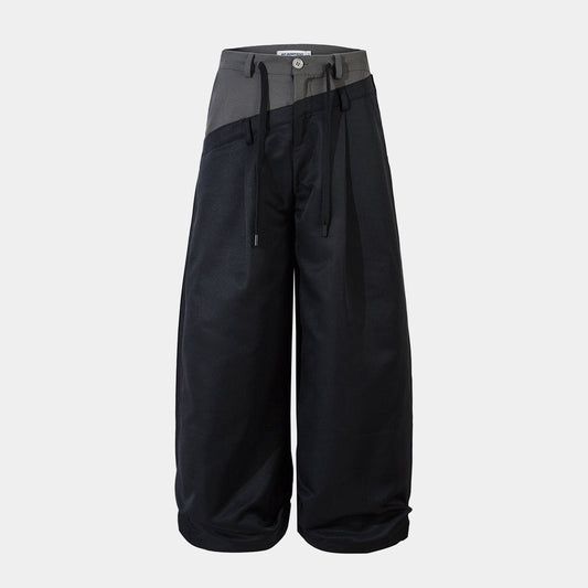 Men's Wide-Legged Black Trousers