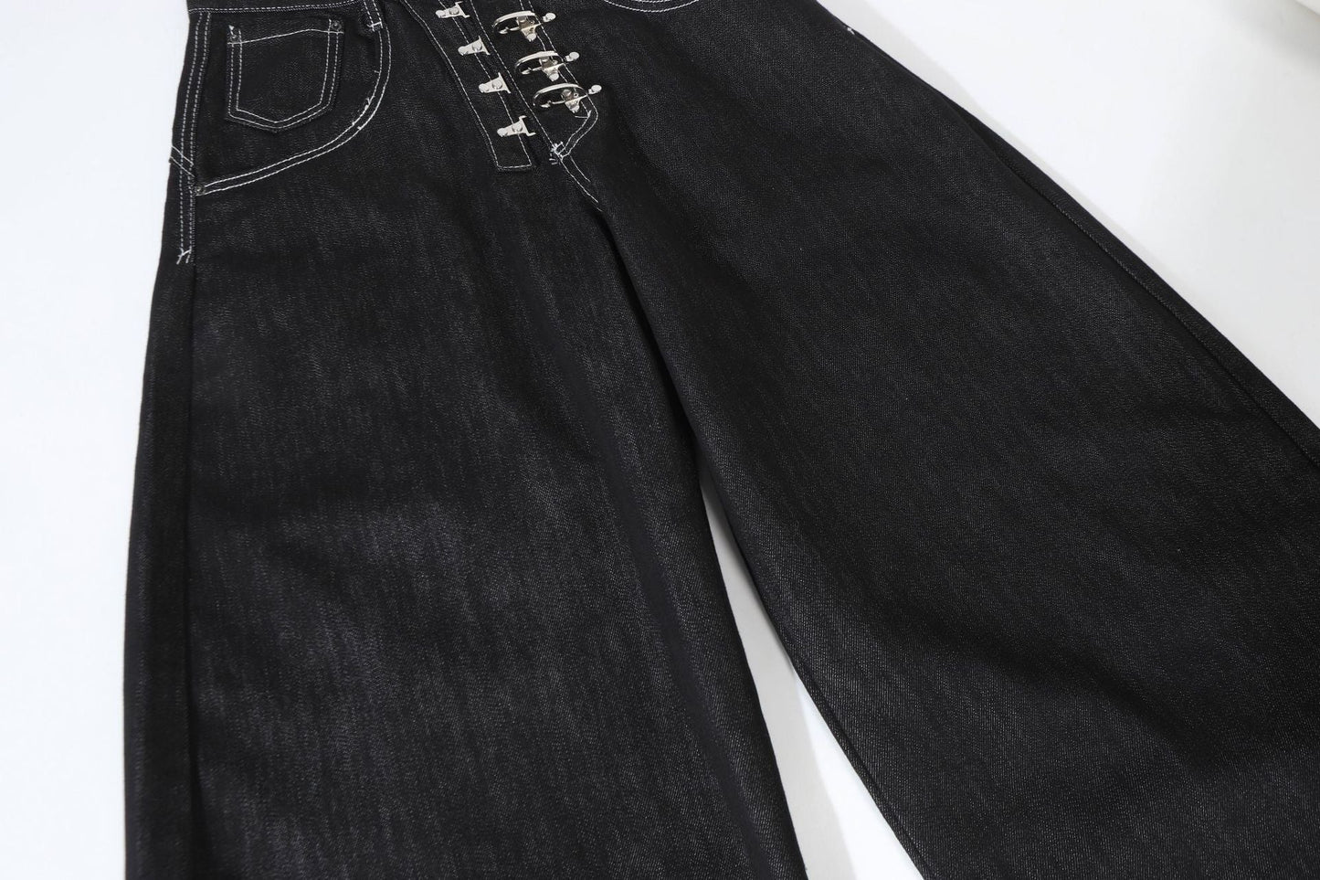 Metal Button Raw | Baggy Barrel Jeans
