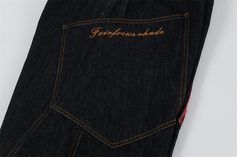 Plaid Patchwork | BAGGY BARREL Jeans