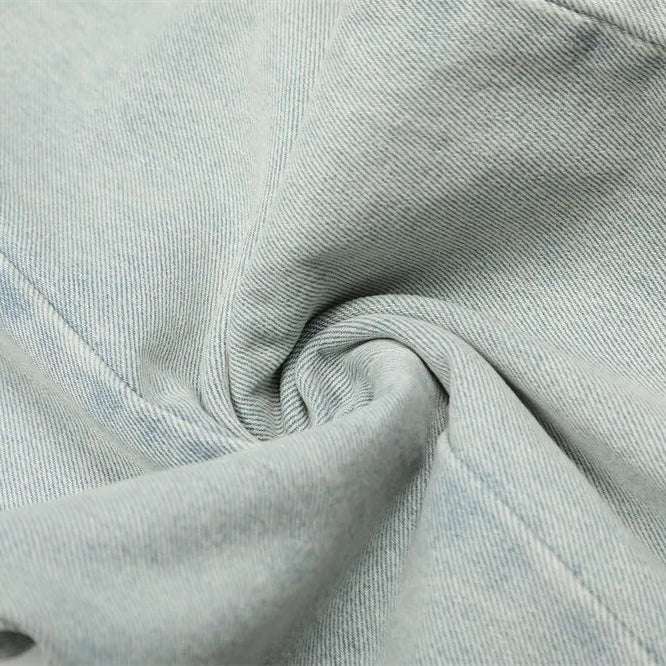Ice Wash Panelled Barrel Jeans