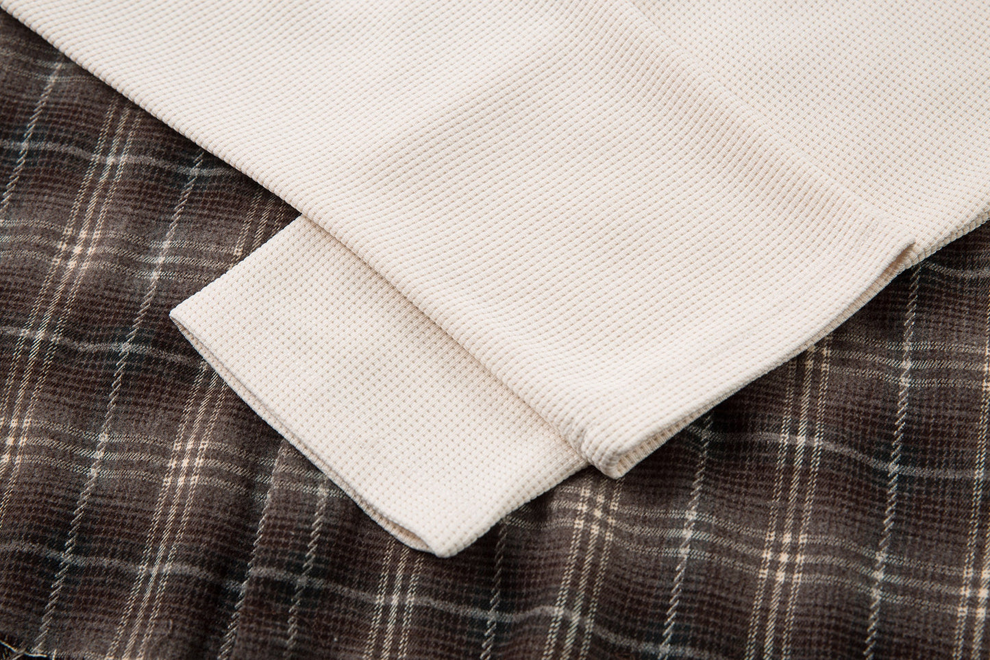 Vintage Plaid Contrast | Layered Sweatshirt
