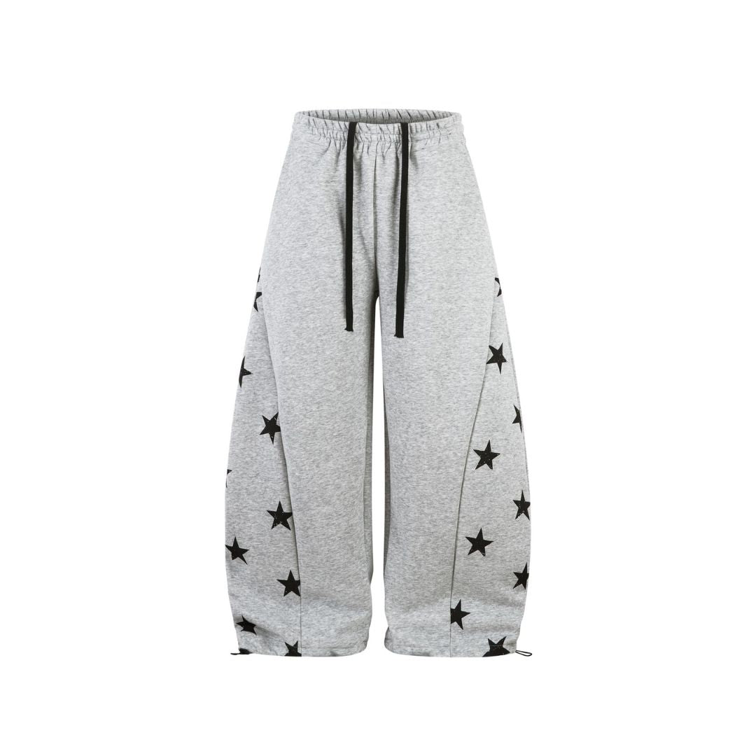 Star Print Barrel Sweatpants