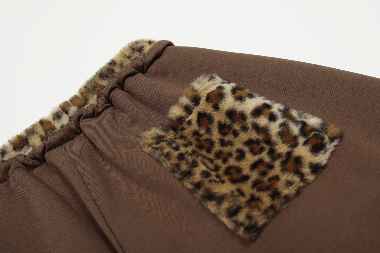 Faux-fur Leopard| Embroidery Barrel Pants