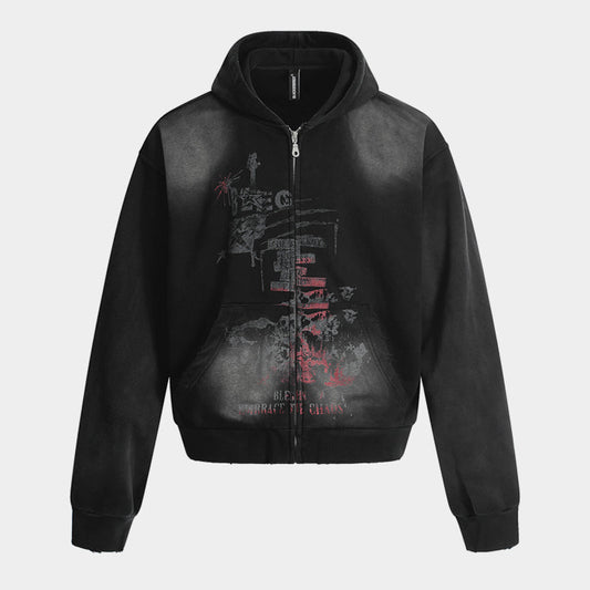 Spray Paint Print | Zip Up Hoodie