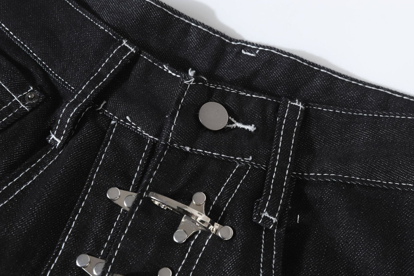 Metal Button Raw | Baggy Barrel Jeans