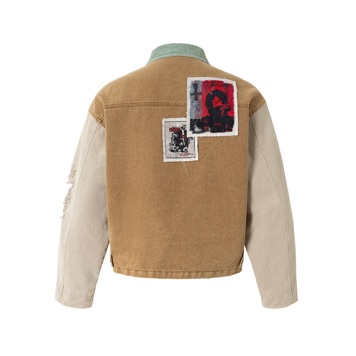 Punk Retro Collage Print | Distressed Heavy Jacket