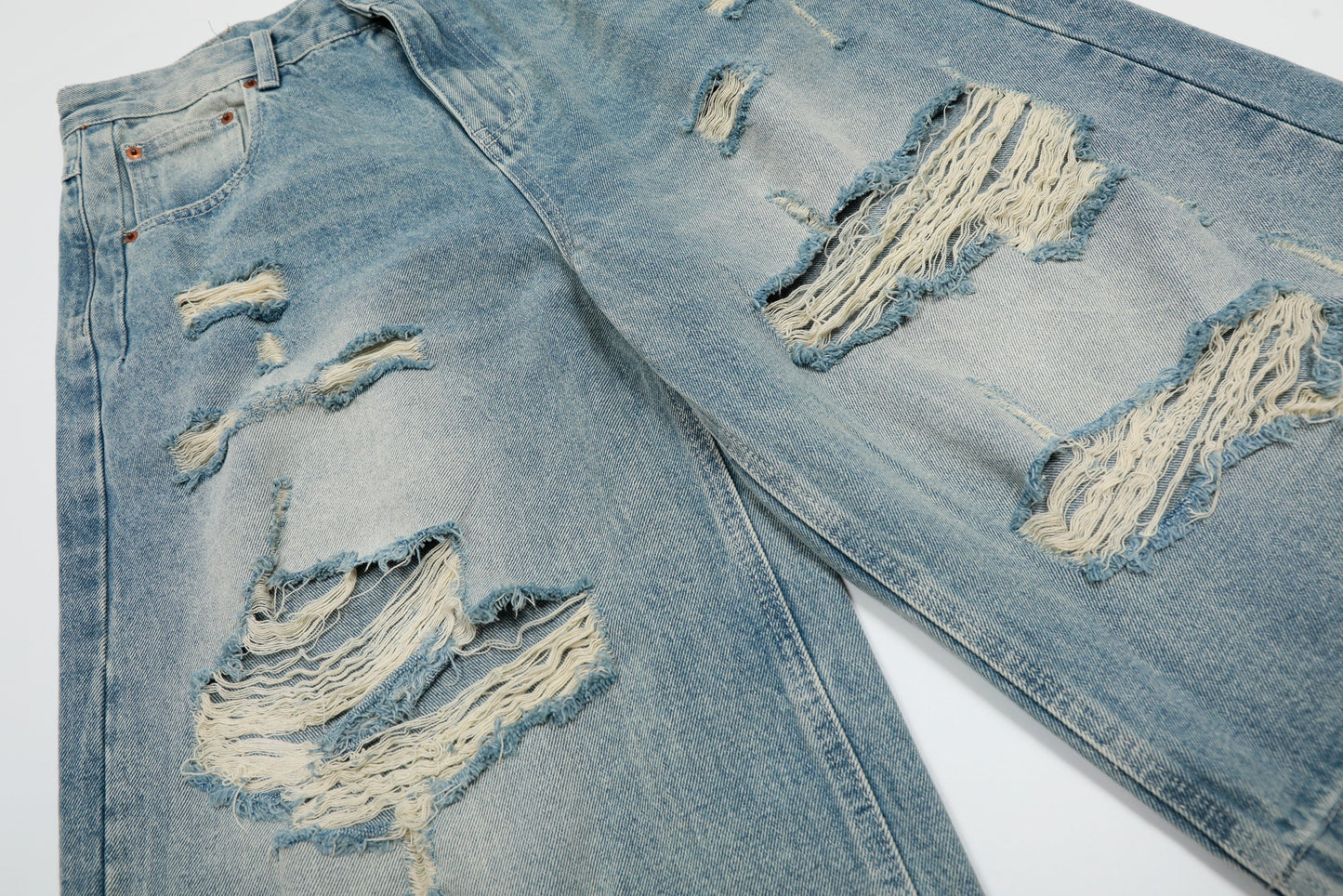 Ripped Washed | Wide-Leg Shorts