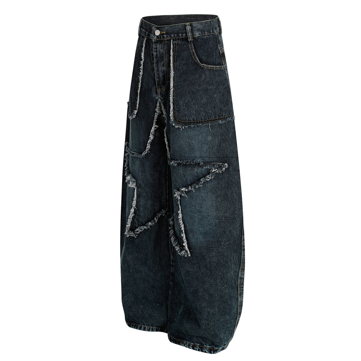 Star Patch Destroyed | Baggy Jeans - Ultimate Comfort Meets Style - OMYGOODS