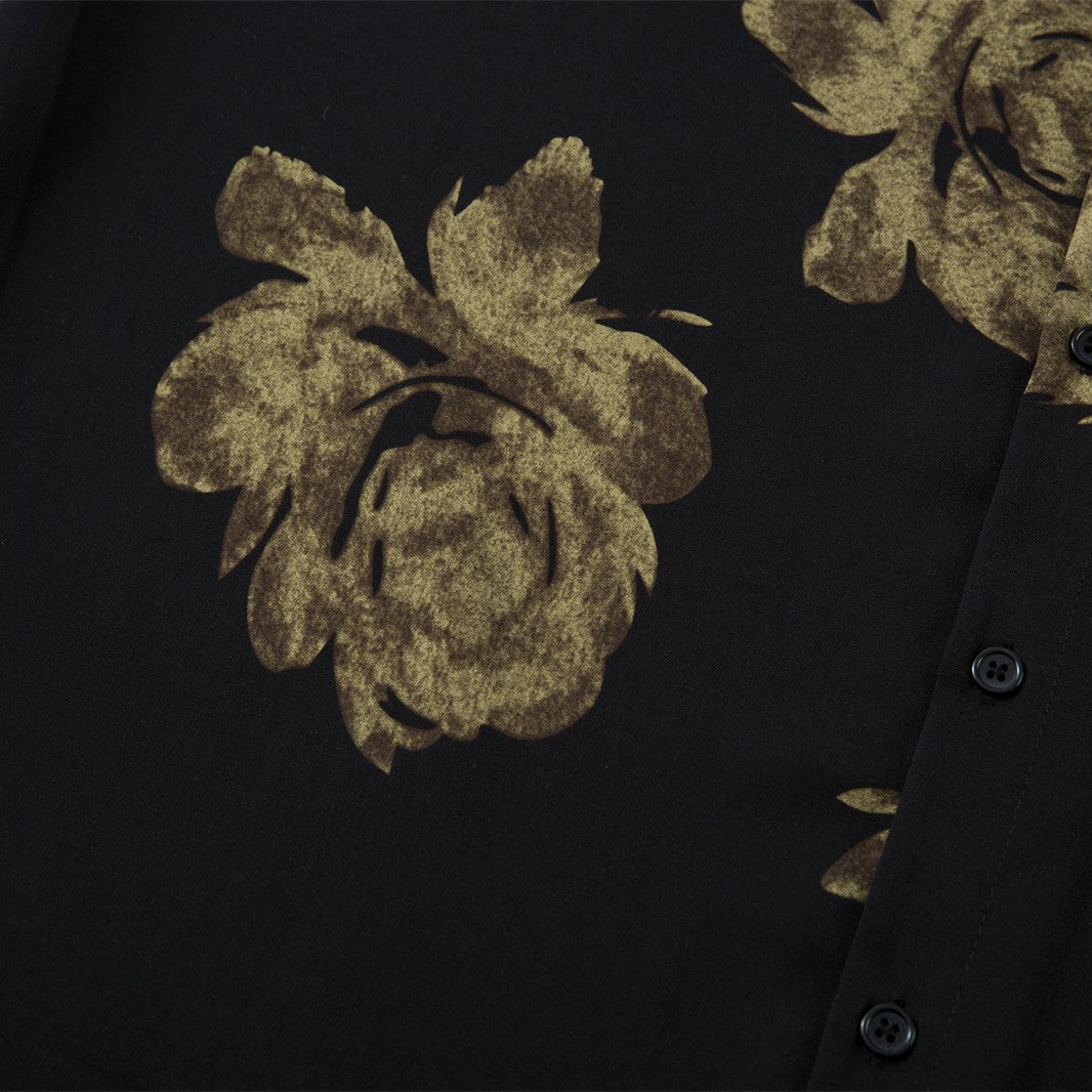 Dark Floral Button-Down Shirt