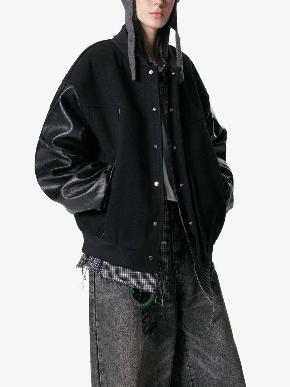 Retro Streetwear Outerwear | Vintage Leather Bomber Jacket